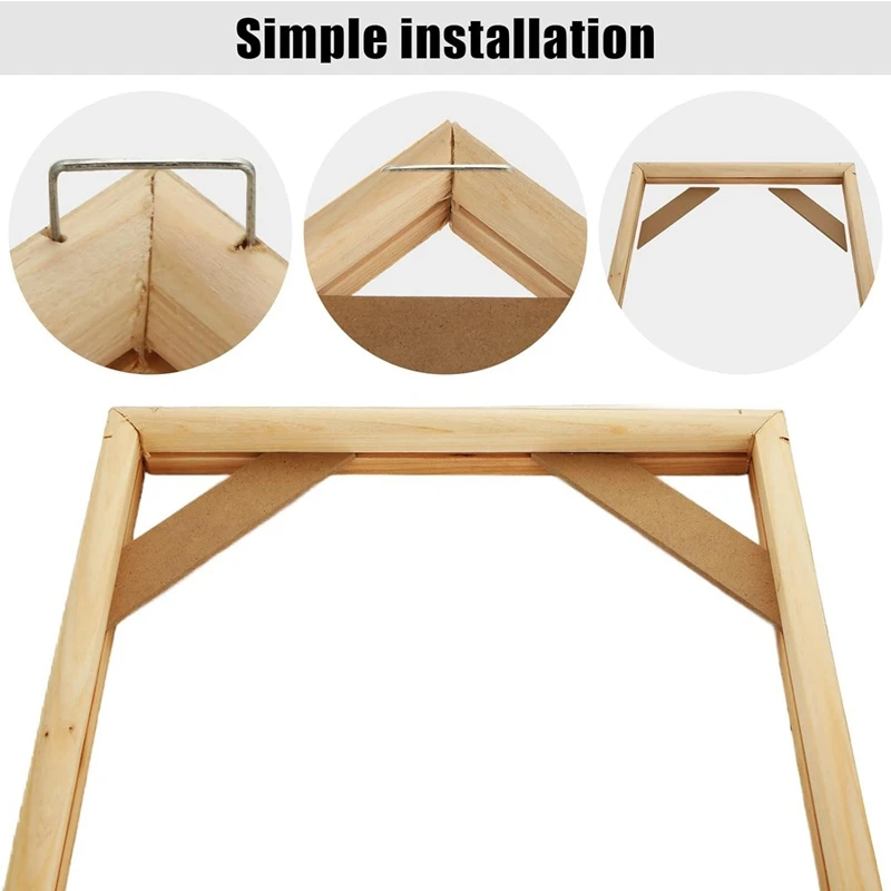2 Set DIY Solid Wood Canvas Frame Kit, 16X20 Inch Canvas Frame Stretcher Bars Wood For Oil Paintings, Prints And Posters Durable