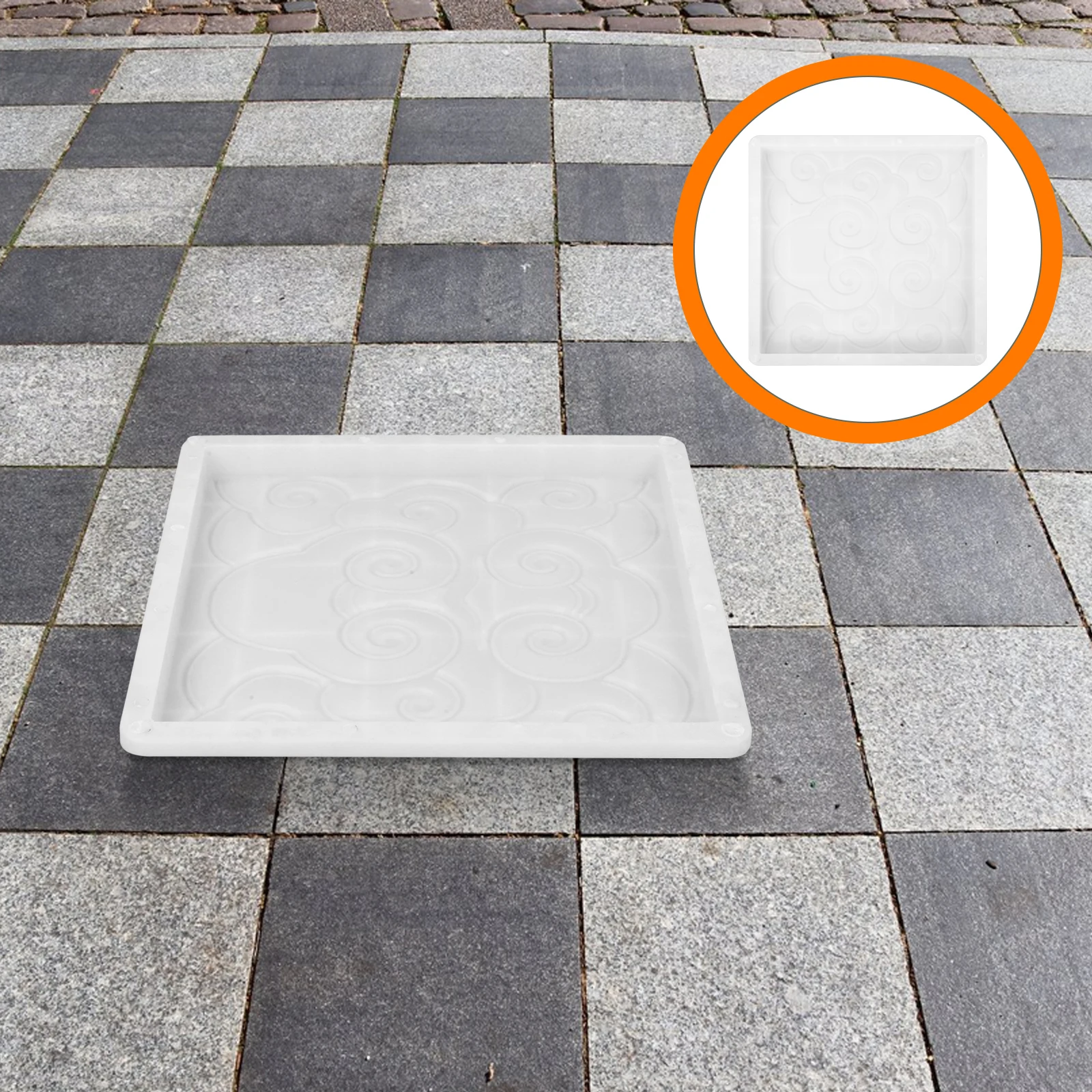 

Concrete Pavement Mold for Garden Pathway Stepping Stone Making Smooth Surface Chinese Cloud Pattern Garden Supplies