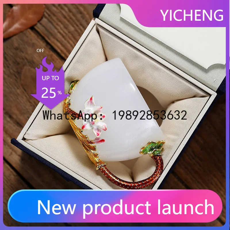 

Hys jade porcelain enamel cup - personalized teacup for home, living room, or gongfu tea ceremony (sold individually)