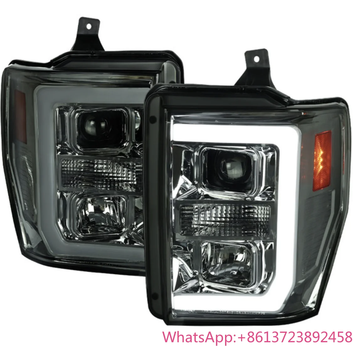 Hot-selling Front light  LED C-Bar Projector Headlight   FOR 2008-2010 Ford F250 F350 F450 (Chromed /Smoke)