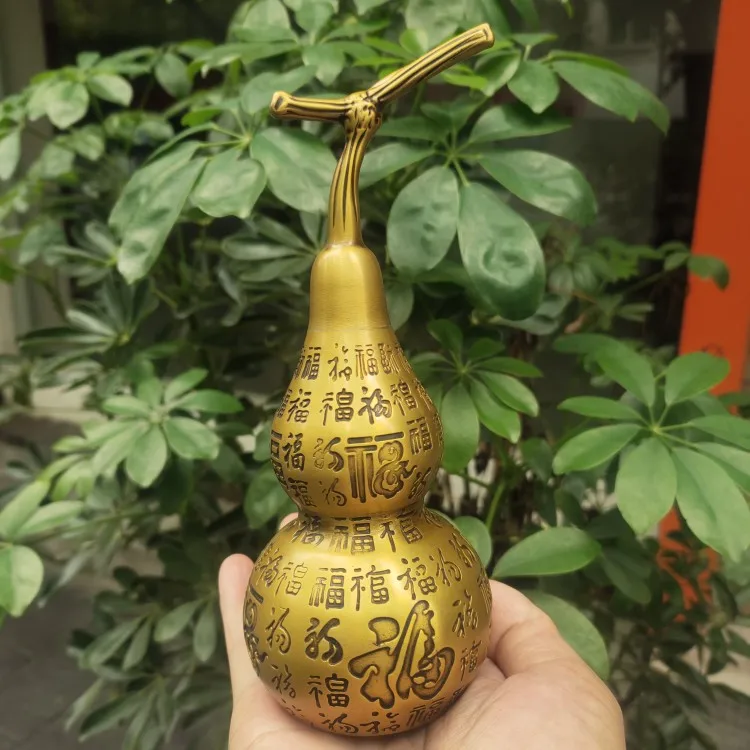 Brass Baifu gourd patina moistening exquisite workmanship home living room craft