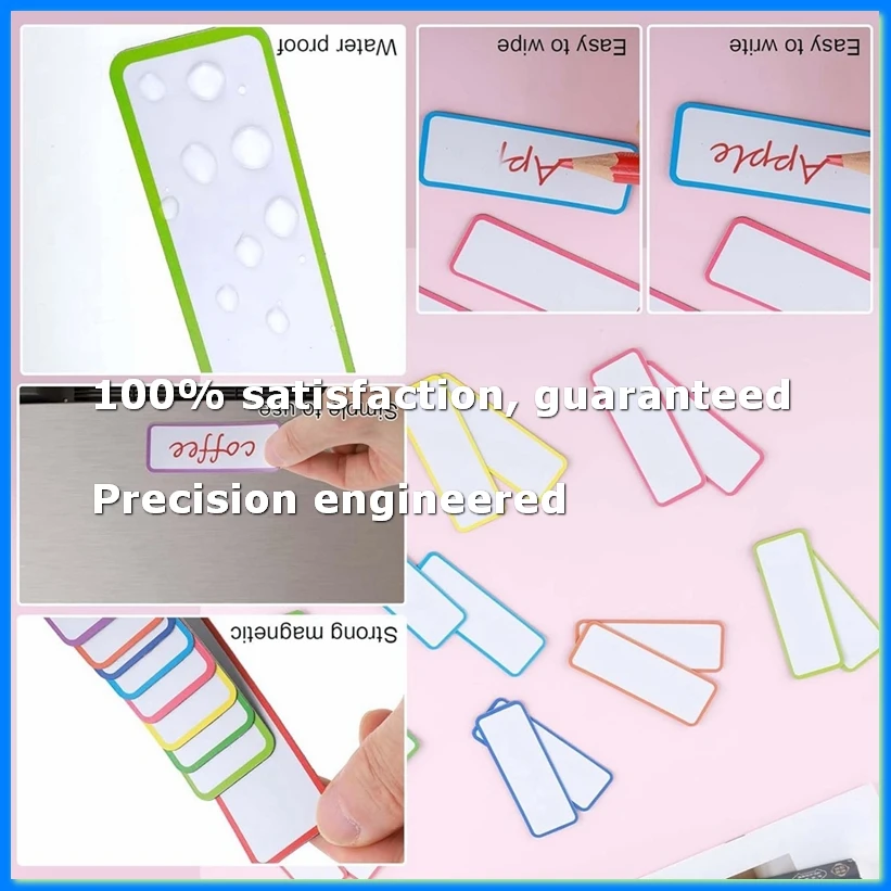 54 Pcs Magnetic Dry Erase Labels Reusable Strips Classroom Name Tags Writable Blank Magnet Cards Erasable Fridge Memo-FS