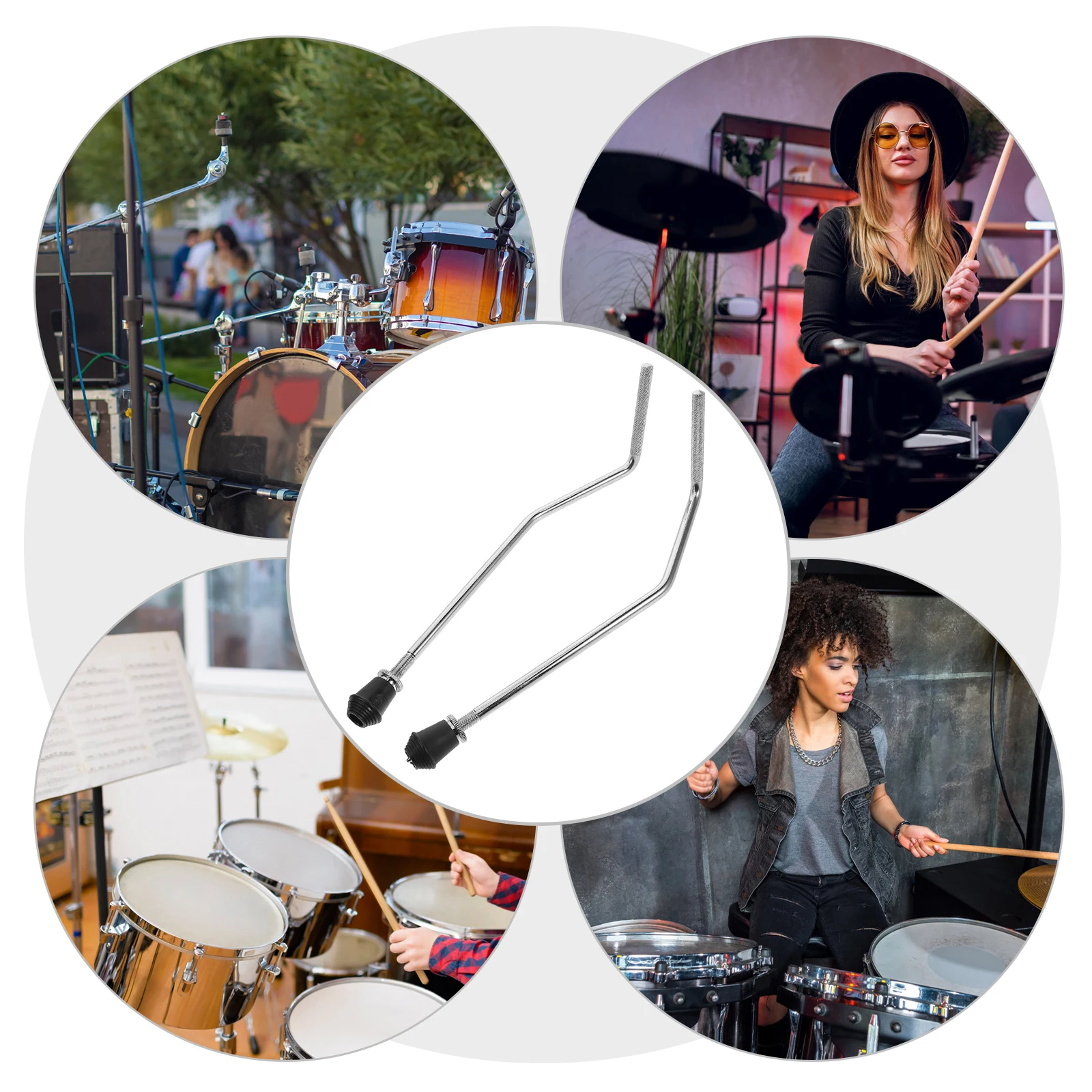 

2Pcs Drum Kit Bass Spurs Legs Aluminum Alloy Parts Floor Tom Mount Bracket St Accessories Lightweight Adjustable Stable Metal