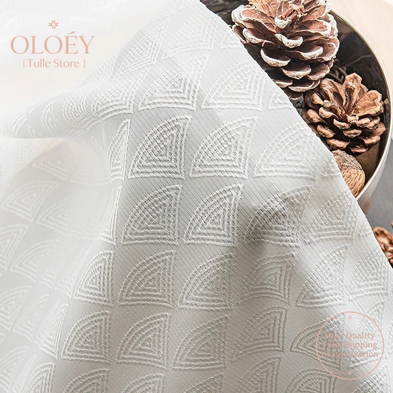 

White Sheer Modern Hall Curtains for Living Room Pattern Voile Curtain for Bedroom Translucent Gardinen Wedding Panel Home Decor