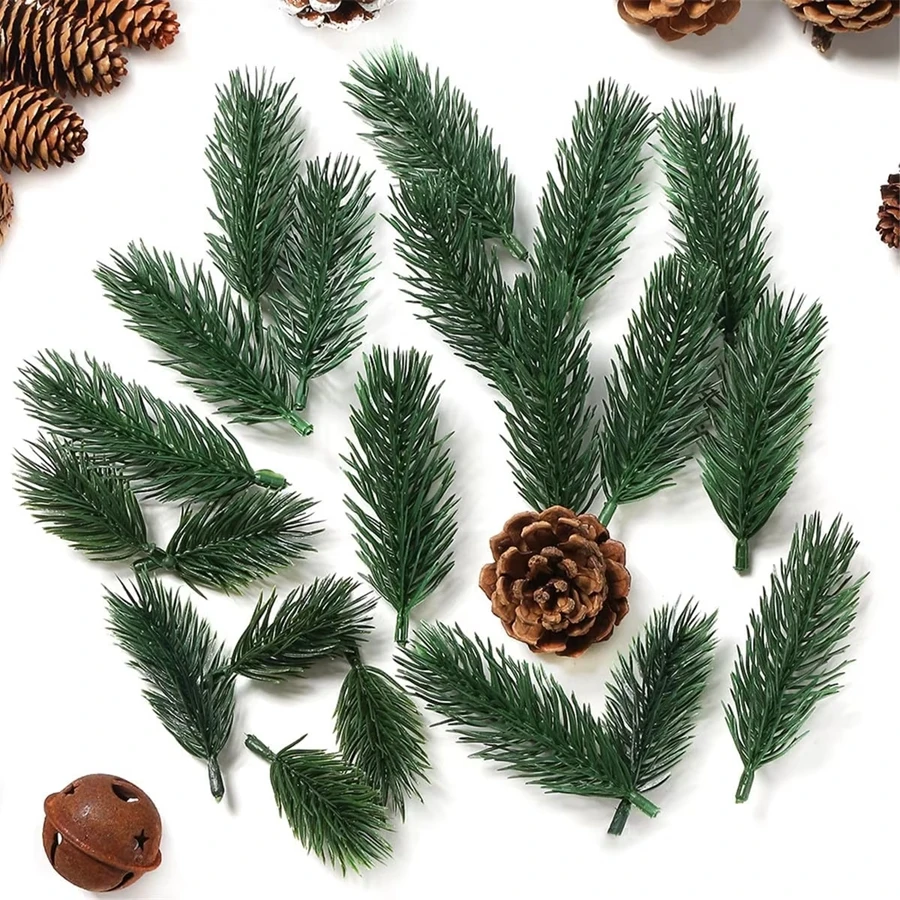 20/40 stücke Künstliche Pflanzen Kunststoff Kiefer Schneeflocke Scrapbooking Weihnachten Baum Hause Zimmer Dekor Geburtstag Diy Geschenk Foto Rahmen Dekor