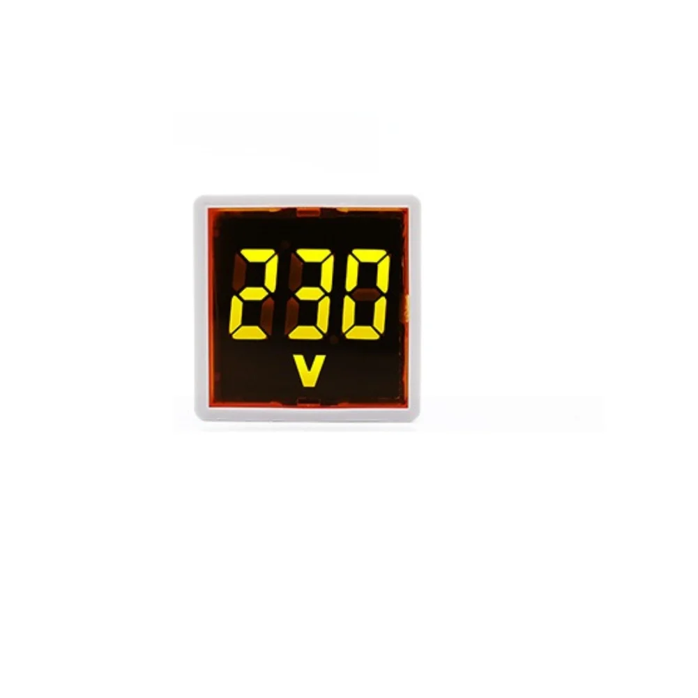 

AC Voltmeter with LED Display for Household Voltage Monitoring Square Light Indicator 220V Rated 50-500V Range