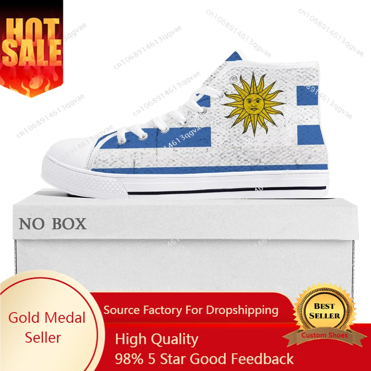 Uruguayan Flag High Top High Quality Sneakers Mens Womens Teenager Canvas Sneaker Uruguay Casual Couple Shoes Custom Shoe