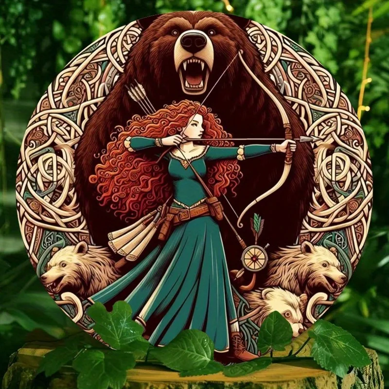 مسطح ثنائي الأبعاد - قطعة واحدة 20.32 × 20.32 سم Merida'S Bravery & Freedom Iron Wall Art - تأثير ثنائي الأبعاد، طراز كلاسيكي، سهل التعليق لديكور المنزل في Liv #5