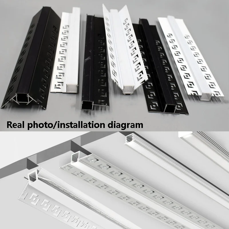 السقف العلوي الزاوية بلا حدود الألومنيوم الشخصي PC قناة منتشرة غرفة المعيشة راحة السقف الجبس دريوال الصلب قطاع الضوء #3