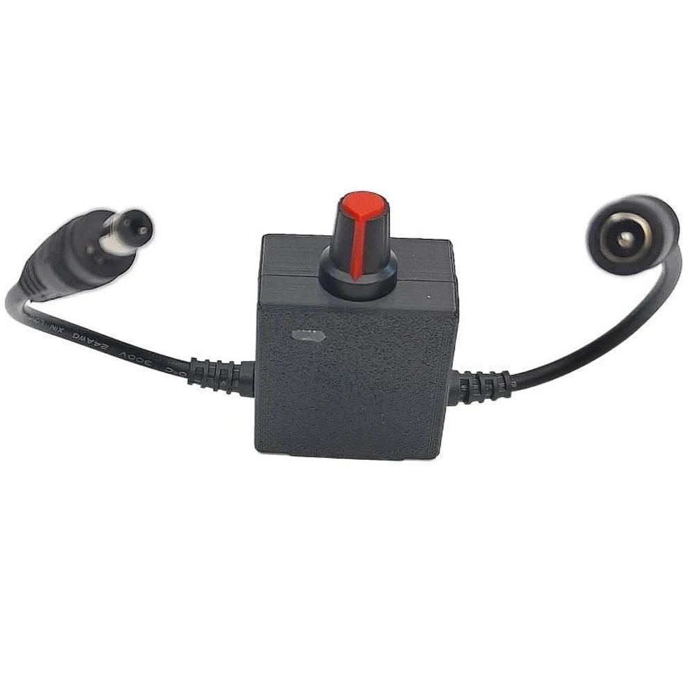 

5.5x2.1mm Male-Female Plug PWM Speed Controller Fan Speed Governor DC4.5-24V 2A Motor Speed Regulator Double-wire Switch