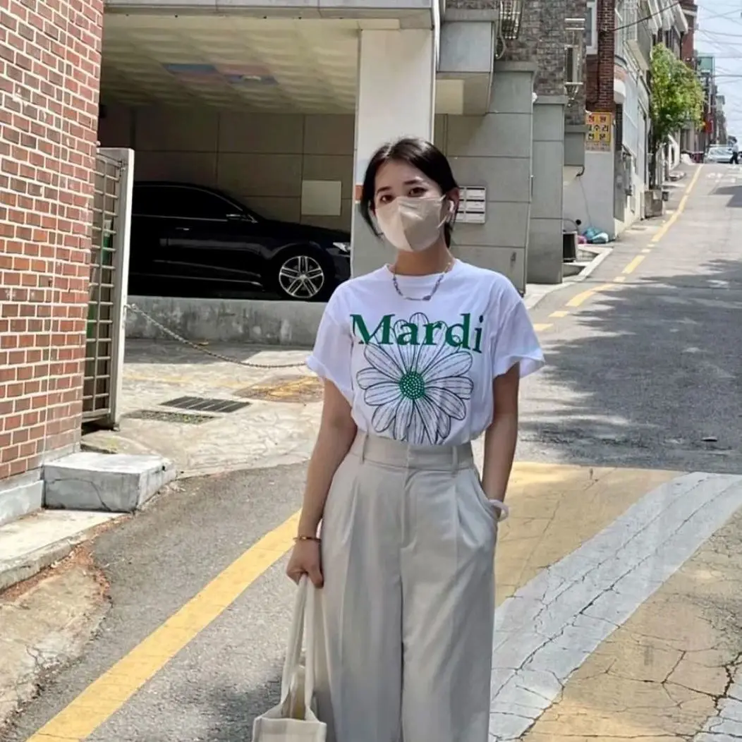 

Mar Di Short-sleeved T-shirt, Summer Daisy Dachshund Print, Loose Uniissed, Comfortable Pure Cotton Breathable T-shirt