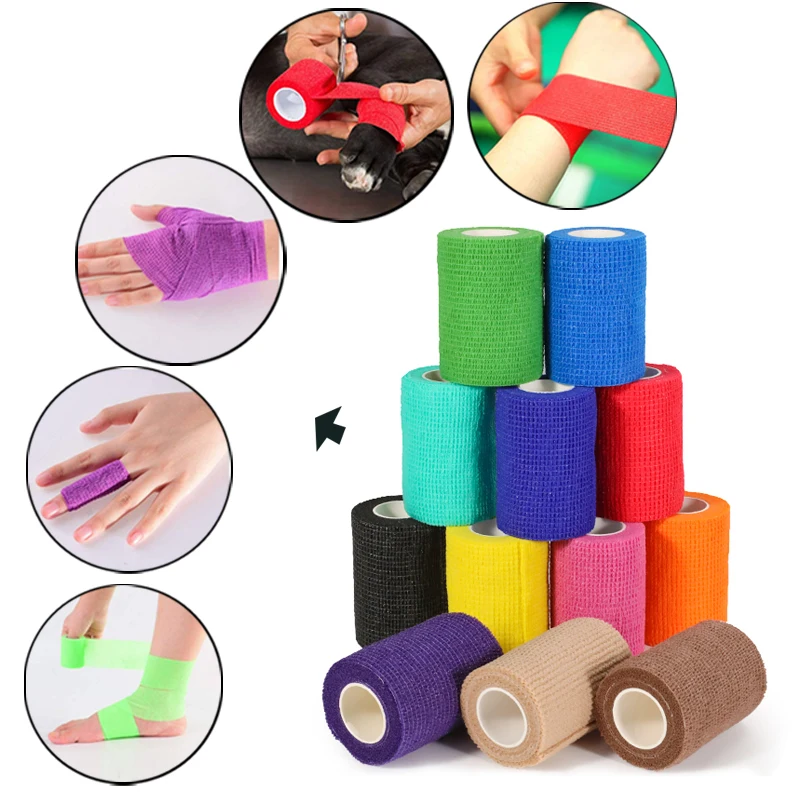 

10pcs Elastic Self-Adhesive Athletic Tape Bandage 2.5/5/10cm Non-Woven Universal Fit for Sports Foot Support Joint Protection