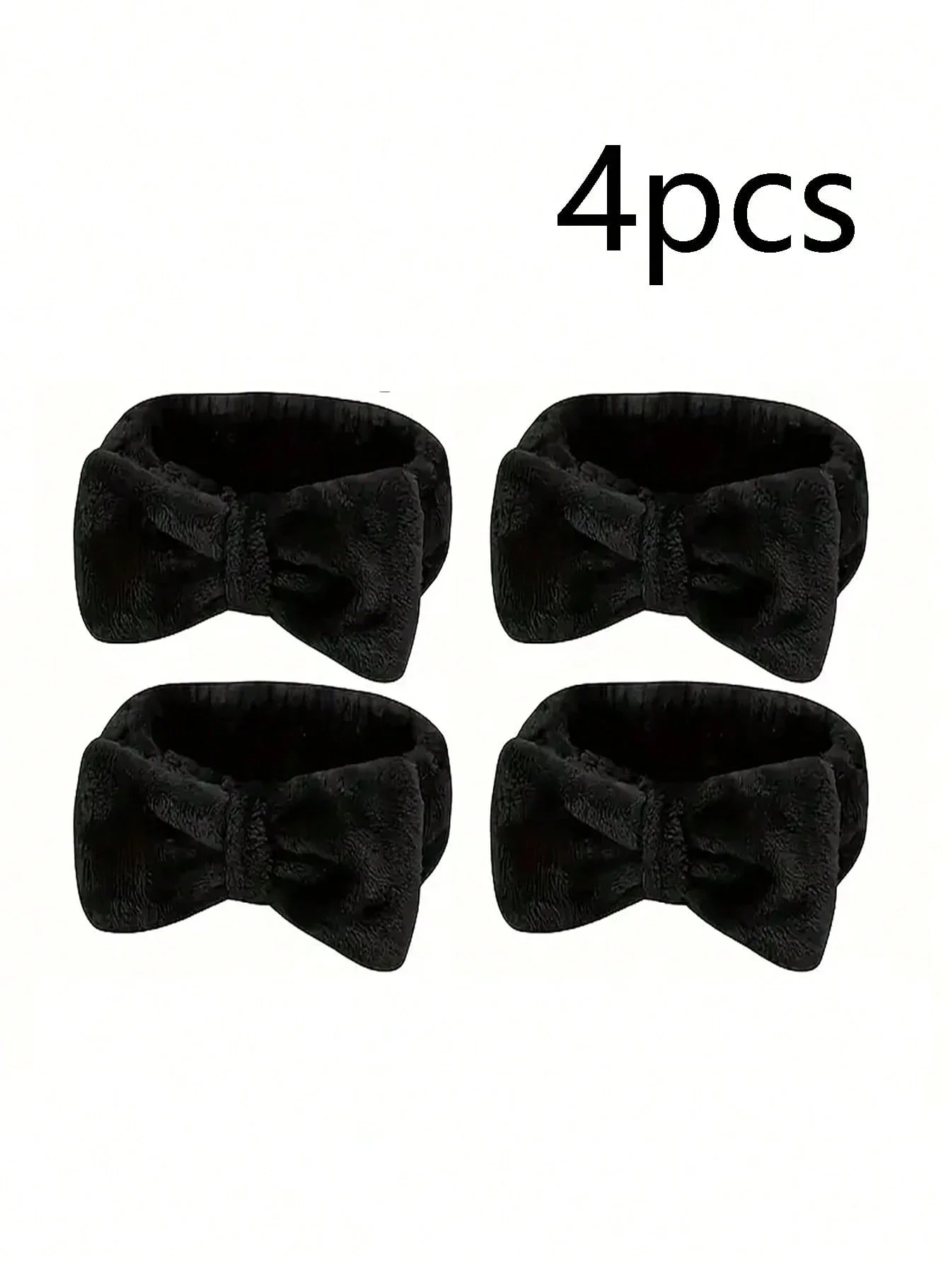 

4 шт. мягких флисовых повязок для волос с бантом для женщин – эластичные повязки для макияжа, идеально подходят для свадебных вечеринок, свадеб, в качестве подарков.