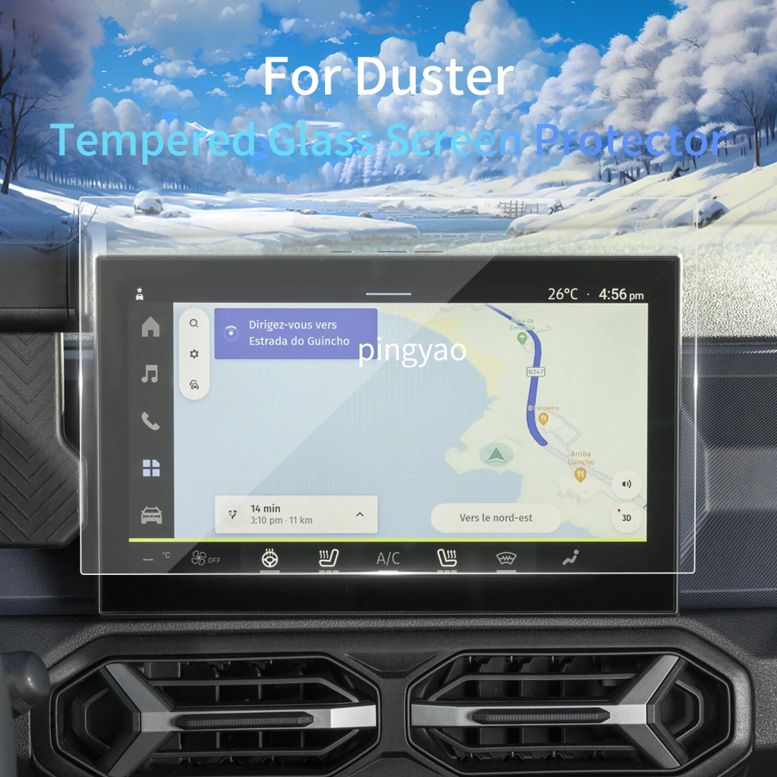 

Car Sticker Screen Protector Navigation Display Tempered Glass Protective Film Car Accessories Vehicle For Dacia Duster 24
