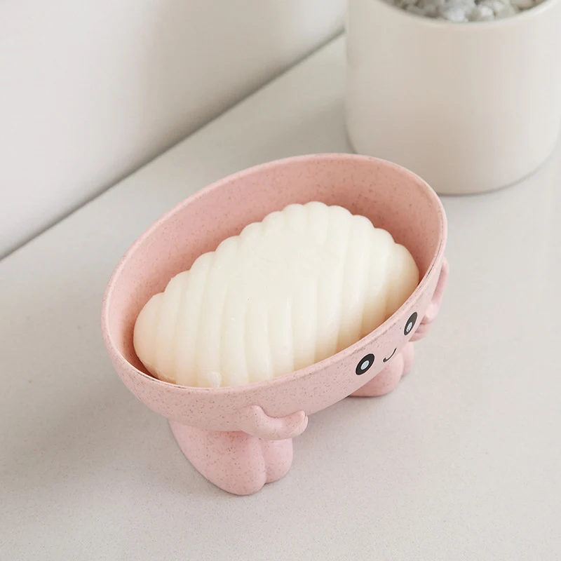 New 1Pcs Eco-friendly Soap Box Non-slip Soap Dish Bathroom Supplies Soap Holder Cartoon Shape Storage Box Bathroom Accessories