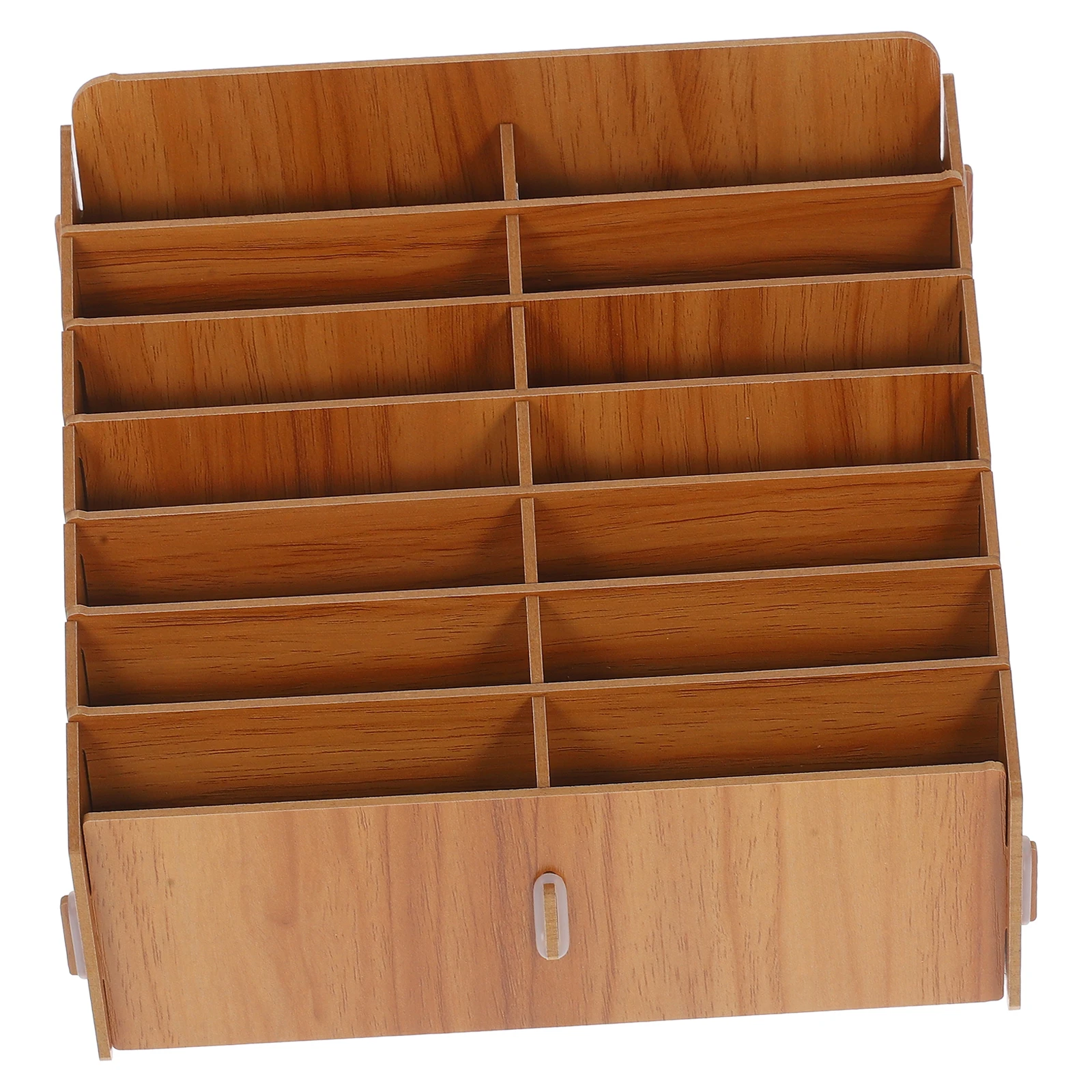 

Wooden Storage Box Phone Display Rack Classroom Organizer Desktop Office Multi-Grid Holder Cell Accessories Part Container Pen