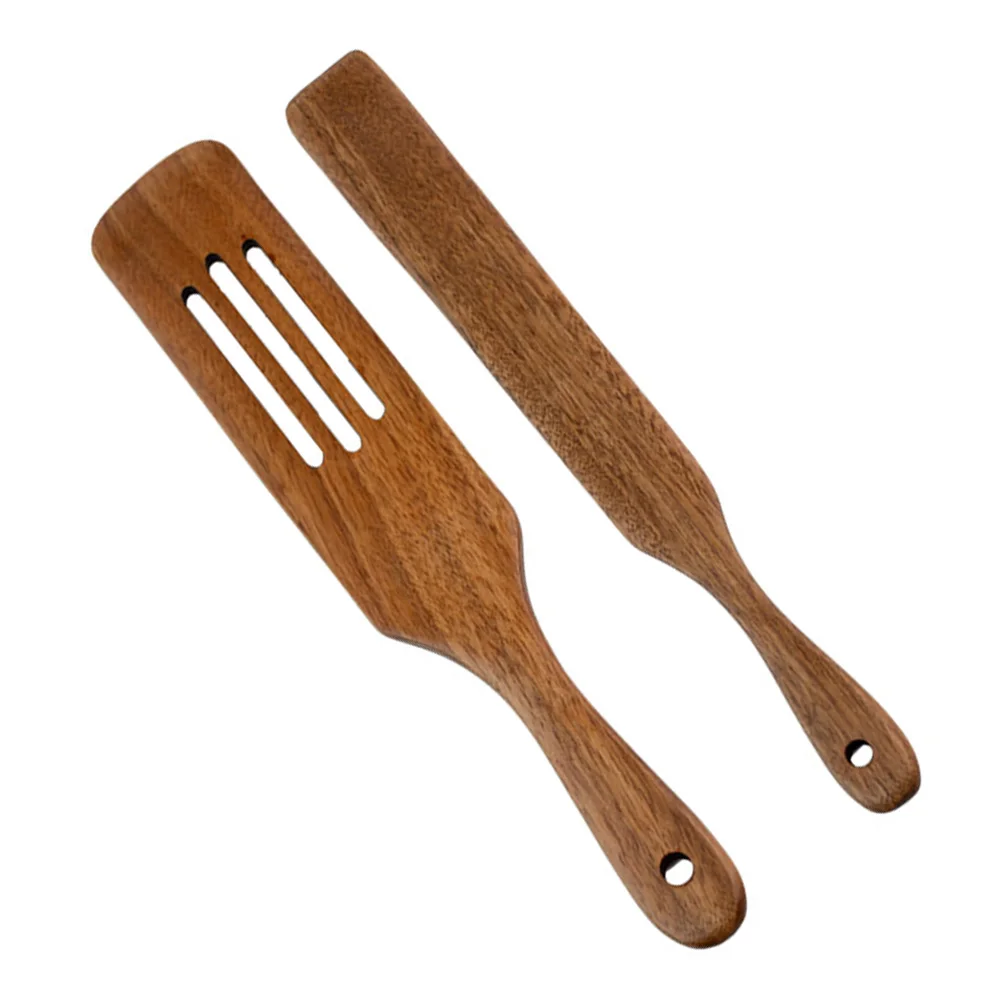 

2pcs Wooden Utensil Set 2-In-1 Spatula Cooking Tools For Family Food Grade Non Stick Heat Resistant Kitchen Gadgets Cookware Set