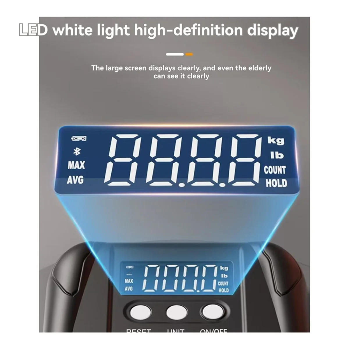 

N84R Digital Hand Dynamometer Hand Grip Strength Trainer USB Rechargeable Grip Strengthener Hand Exerciser Meter Black&White