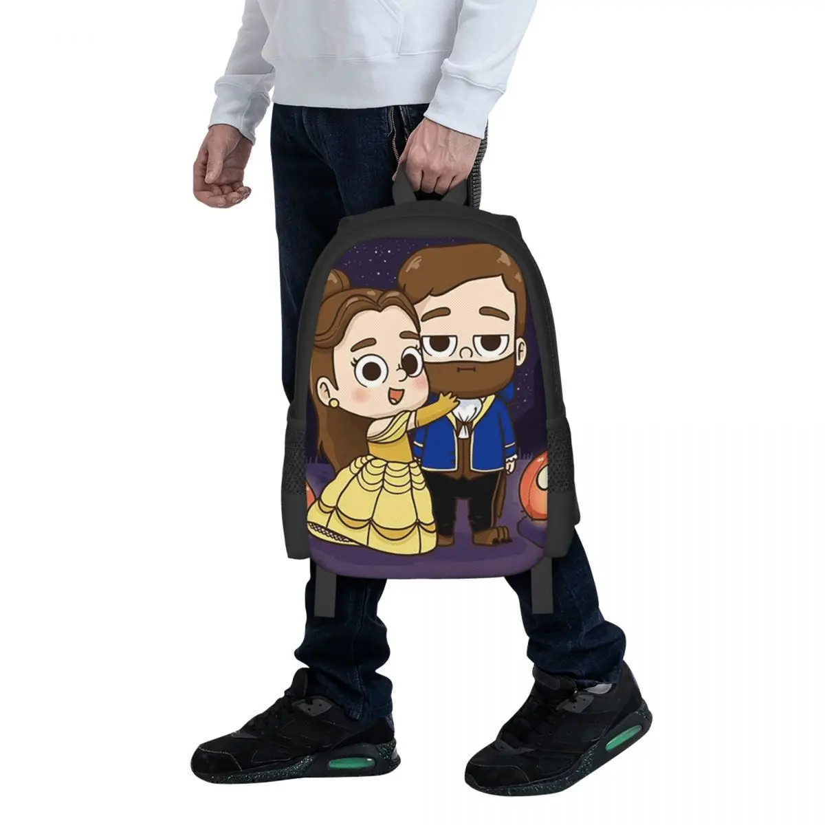 Pibu-beauty And Beast - Pibubear Student Backpack School Bag Hiking Travel Daypack for Boys Girls Fashion Bookbag Shoulder Bags