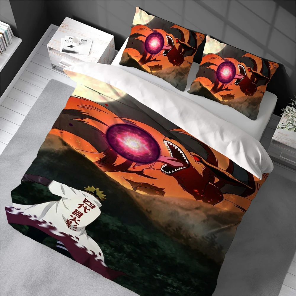 M-Minato N-Namikaze Duvet Cover Set Home Style Bedding Soft Laundry Cotton Bed 3 Piece Set Student Dormitory Gift