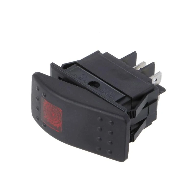 Sakelar Rocker Otomatis 20A/12V 4 Pin Sakelar Mati Tahan Air Hitam