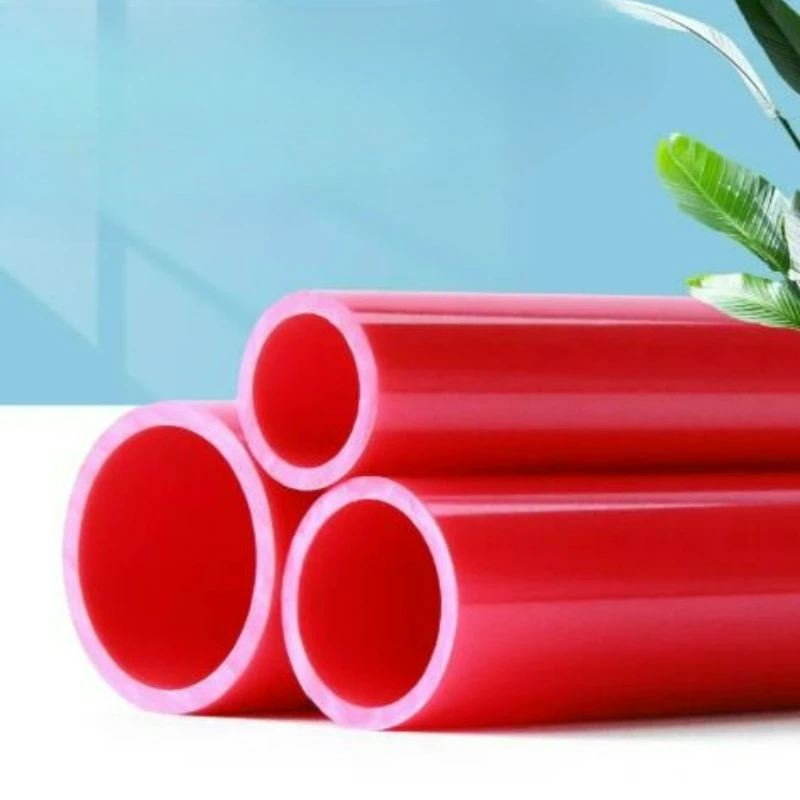 1pcs Red PVC Pipe Agriculture Garden Irrigation Hard Tube Fish Tank Aquarium Supplies Home DIY Frame Tube OD 20/25/32/40/50mm