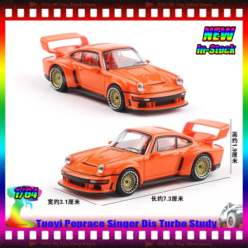 

New In Stock Tuoyi Poprace 1:64 Scale Singer Dis Turbo Study Simulation Alloy Diecast Miniature Racing Car Model Collectible Toy