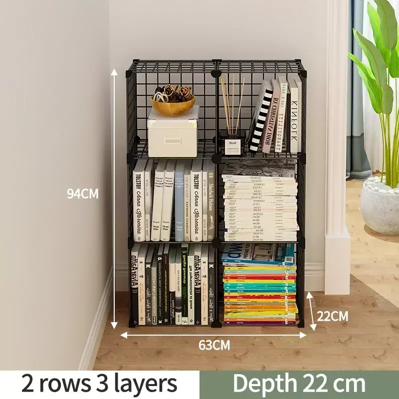 Stackable Wire Cube Storage Bookshelf DIY Wire C Grid Storage Rack Cabinet Closet Home Office Metal Bookshelf