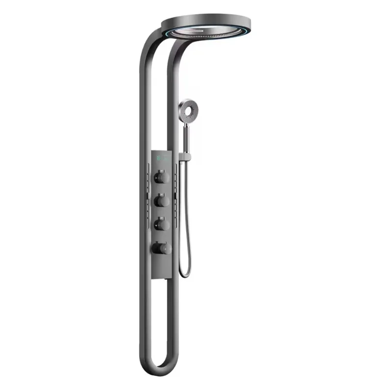 Smart Digital Display Thermostatic Shower System Wall Mounted Panel LED Rainfall Waterfall SPA Massage For Bathroom Hotel
