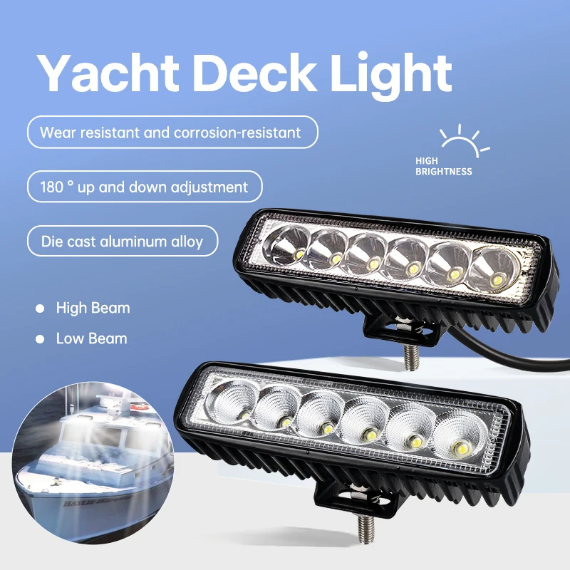 Marine Deck Light and Off-Road LED Work Light - Waterproof, Durable, and Versatile for Boats, Trucks, and Outdoor Vehicles