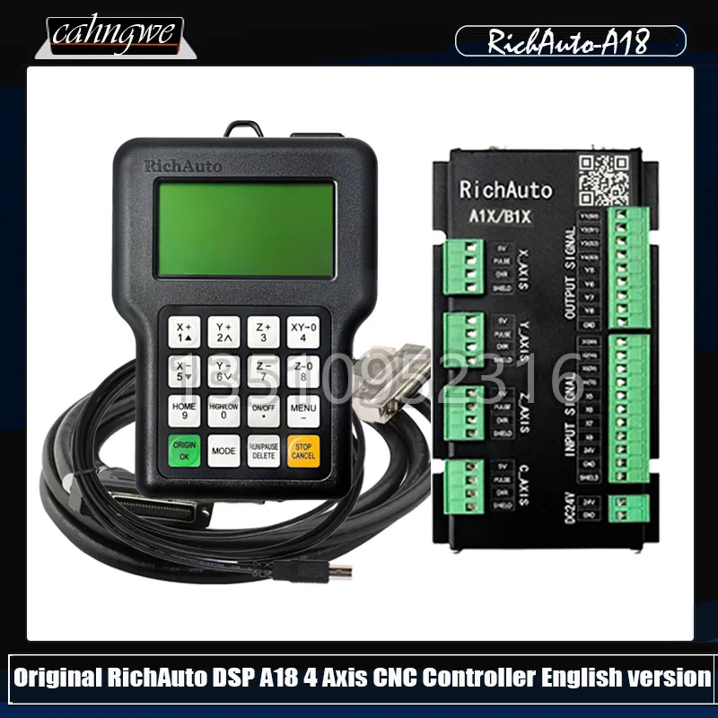 Richauto Dsp A18 4axis Cnc Controller Original Authentic A18s A18e A18c English Version Engraving Machine Motion Control System