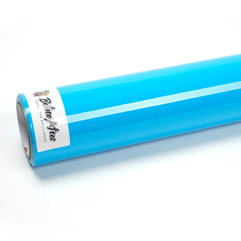 Factory PVC Gloss Blue Car Wrap Film Customizable Light Blue