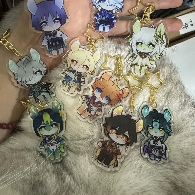 Genshin Impact Melusine Acrylic Stand Model Close-up of the Whole Body Figure KeyChain Acrylic Keychain Accessories Jewelry Gift