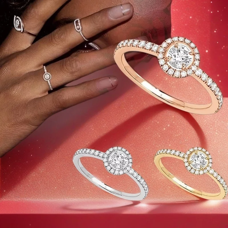 Стильное оригинальное кольцо JOY BRILLIANT CUT DIAMOND O.25 карата из стерлингового серебра 925, роскошное женское ювелирное изделие, аксессуар для праздника, дня рождения