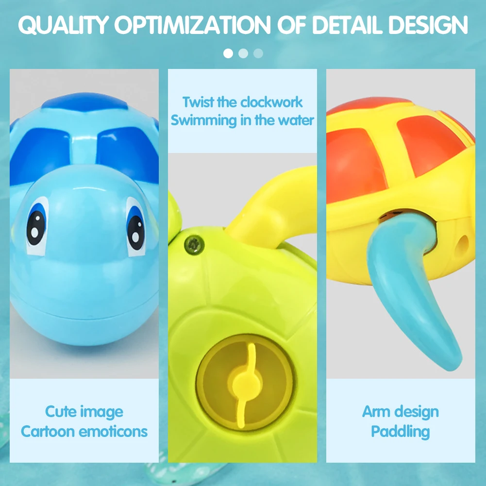 Neonato Cute Cartoon Tortoise Bath Toys Classic Baby Water Toy Infant Swim Turtle catena arrotolata Clockwork Kids Beach Bath Toys