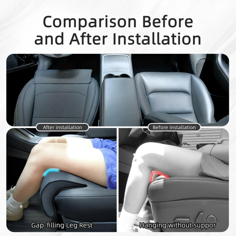 All-inclusive Car Seat Cover For Tesla Model Y Juniper/Model 3 Highland PU Leather Car Seat Pad And Extender Leg Cushion