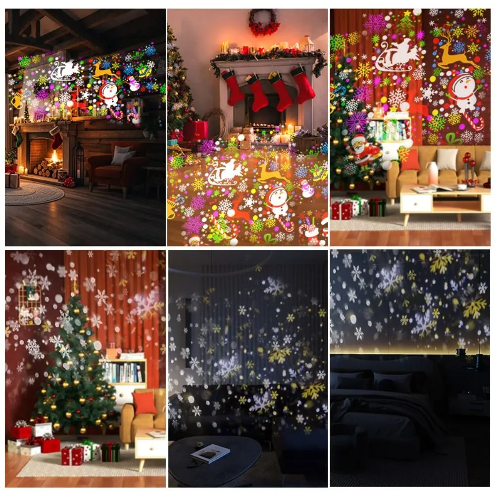 USB Christmas Projector Lights LED High Definition Clear Patterns Christmas Snowflake Projector Universal High Brightness
