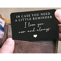 Aluminum Alloy Engraved Wallet Card Decoration Gift For Boyfriend Husband,Insert Card Wedding Christmas Valentine's Day Birthday