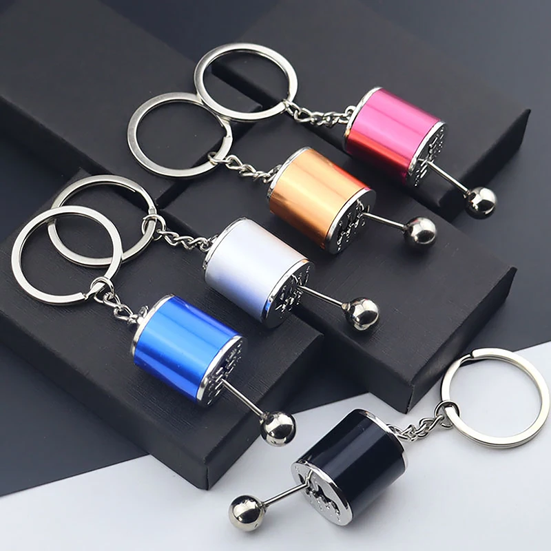 New Car Speed Gearbox Gear Head Keychain Simulation Auto Parts Model Pendant 6 Speed Manual Car Styling Keyring Chain