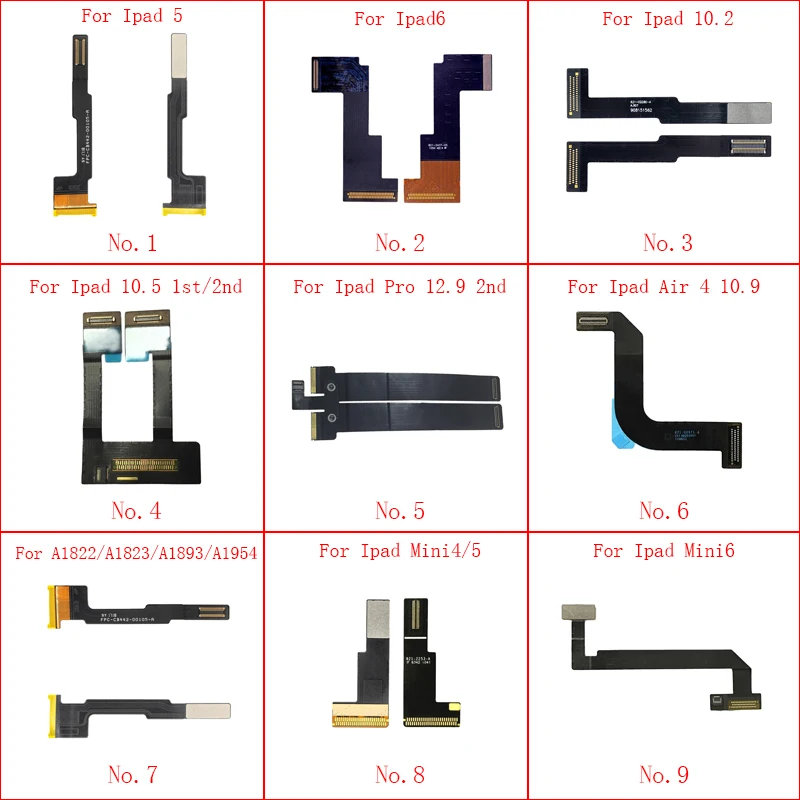 Placa base con pantalla LCD, Cable flexible de conexión para iPad 5, 6, Air 1, 2, 10,2, Mini, 4, 5, 6 Pro, 10,5, 12,9, Ipad 7, 8, 9, 2017, 2018,