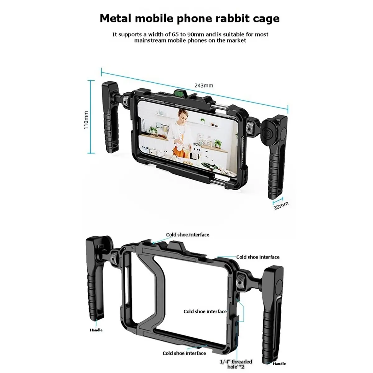 Support de téléphone portable Bluetooth pour photographie, stabilisateur de prise de vue portable pour diffusion en direct en extérieur, vlog avec niveau intégré