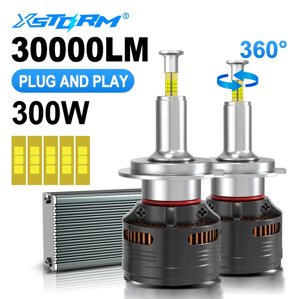 

XSTORM H7 LED Canbus 9005 9006 H4 H11 H1 LED Headlight Bulbs 300W 30000LM 360 Car Light 6500K Turbo Auto Diode Lamp Headlight