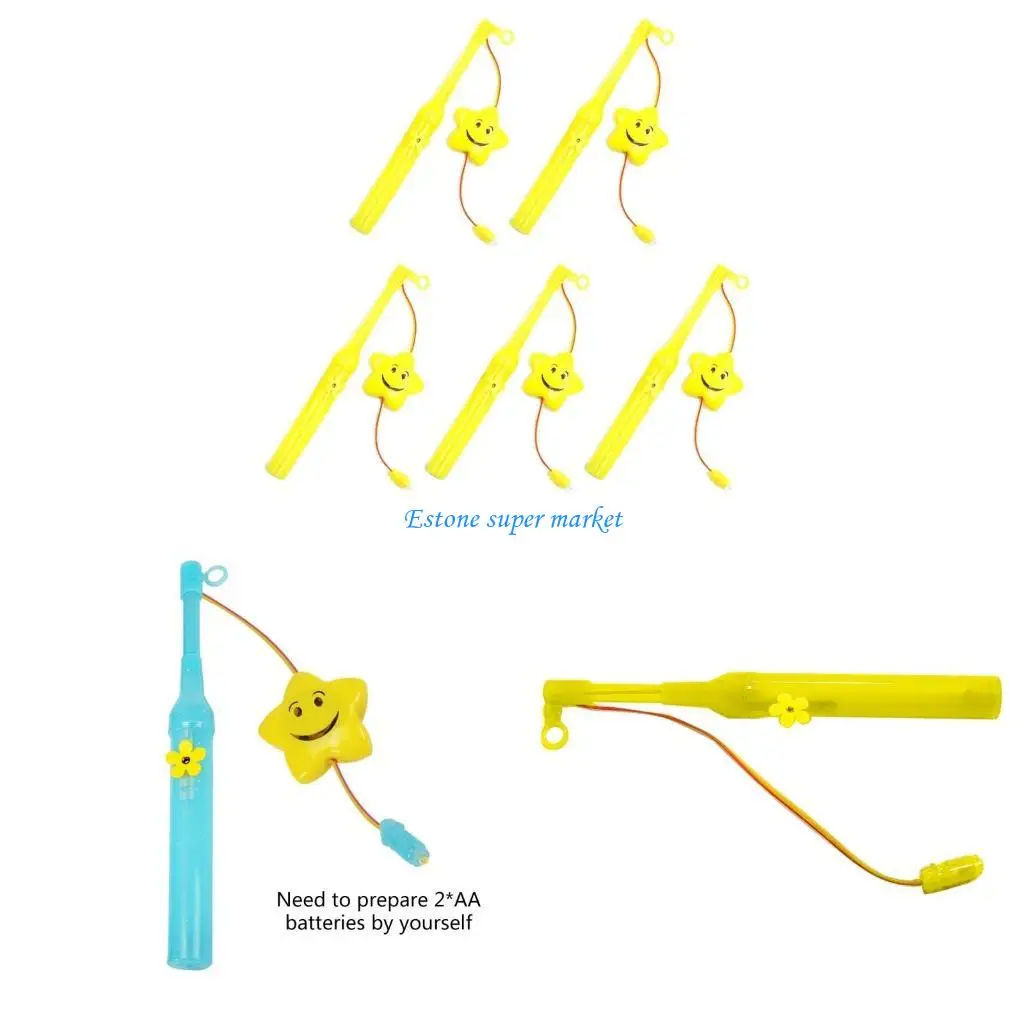 

090b 5pieces Новый год светильники лампы лампа полюса детские фестиваль пластиковый светодиодный стержень