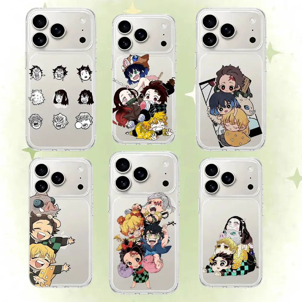 T-Tanjiros Zenitsu Inosukes Handyhülle für iPhone 17 16 15 14 Plus 13 12 11 Pro Max Transparente Stoßfeste Rückseiten-Abdeckung