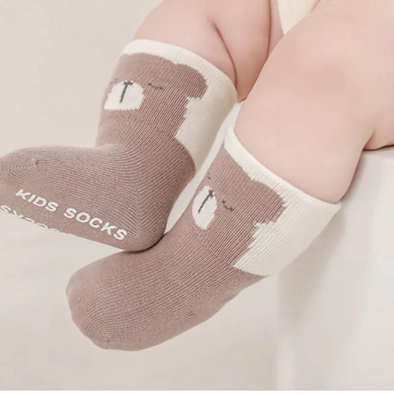 Cartoon Cotton Infant Newborn Loft Socks For Baby Girls and Boys Fitted Thick Anti Slip Baby Mid Socks for 0-5T Toddler Socks