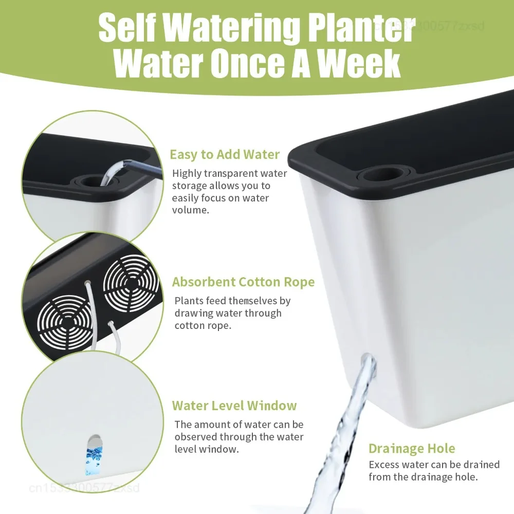 Self-watering Flower Pot with Water Level Indicator, Lazy Double-layer Flower Pot, A Gift for Friends, Family, and Neighbors