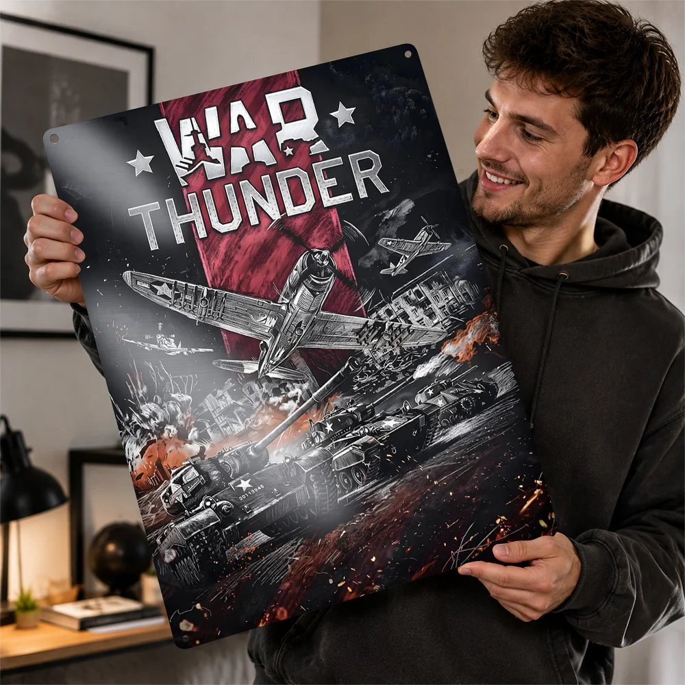 War Thunder Combined Arms Battle Aluminum Poster Customized Metal Tin Sign Battlefield Squad Design Wall Art Home Office Decor