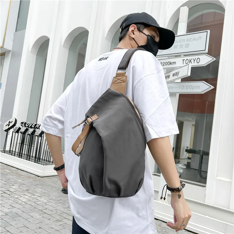 Male\'s Vintage Chest Bag Fashion Solid Color Single Shoulder Bags Waterproof Oxford Crossbody Bags New Multifunction Bag XA143C