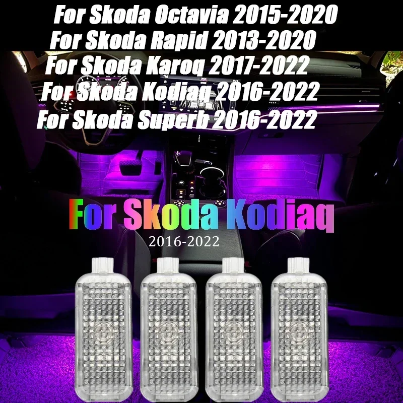 For Skoda Octavia A7 MK3 5E 2015 2016 2017 2018 2019 2020 LED Footwell Lamp Atmosphere Light Ambient Light internal Accessories