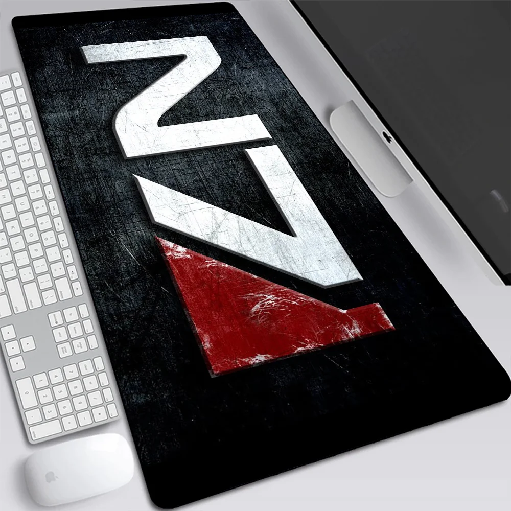 Mass Effect N7 Large Gaming Mouse Pad Computer Laptop Mousepad Keyboard Pad Desk Mat PC Gamer Mouse Mat Silicone Office Mausepad